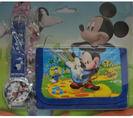 Rinkinys Mickey Mouse – piniginė, laikrodukas